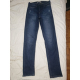 Jean Lacoste Mujer, Skinny, Elastizado,azul Con Desgastes