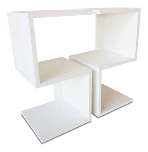 Kit 2 Mesa De Cabeceira Em S Mdf Branco