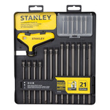 Set Stanley Stht81218 X21 Puntas Intercambiables Mango En T