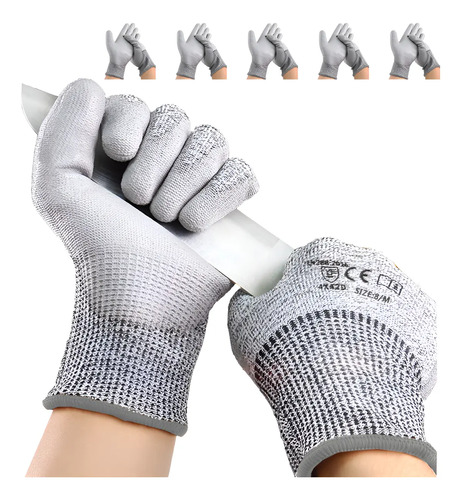 5 Pares Guantes Anticorte Nivel 5 Guantes Industriales Hppe