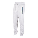 Pantalones Hombre Jogging Frisa Cierre Puño Deportivo Gris