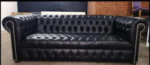 Sillón Chesterfield 3 Cuerpos Cuero Vacuno 200x95