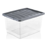 Organizador Plastico X8 Transparente Con Tapa 12 Litros Deco