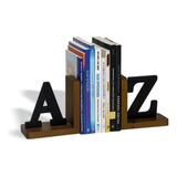 Aparador De Livros Suporte Bibliocanto Az A-z Pinus Mdf Ipe Cor Marrom