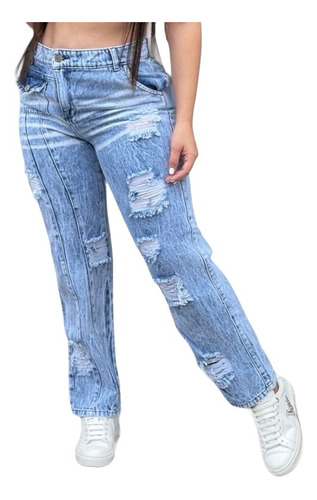 Jeans Mom Pantalon Mujer Colombiano Tiro Alto Push Up