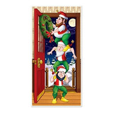 Beistle Navidad Elfos Cubierta De La Puerta, 30 Pulgadas X 5