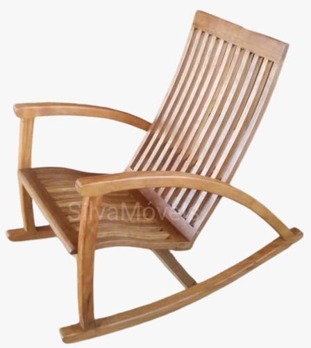 Cadeira Poltrona De Balanço Em Madeira Maciça