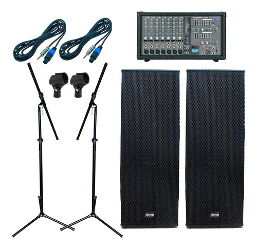 Combo Sonido Consola Phonic + Cajas Y Accesorios Prm