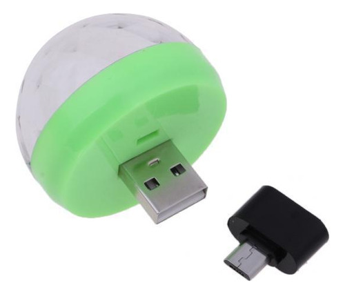 6 Usb Mini Discoteca De Lámpara Portátil Led Verde