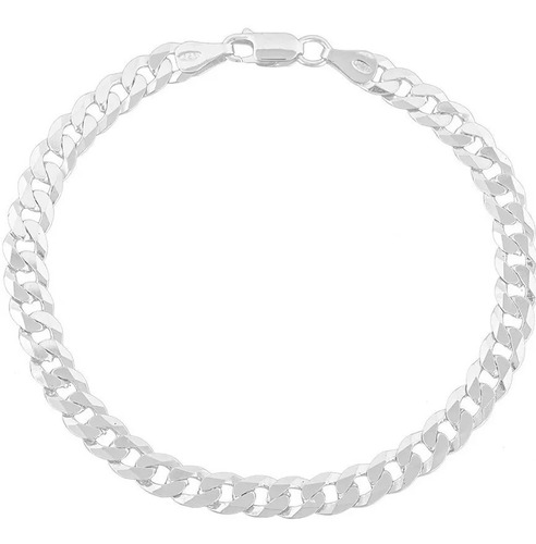 Pulseira Grumet Flat  6mm 25cm Prata 925 