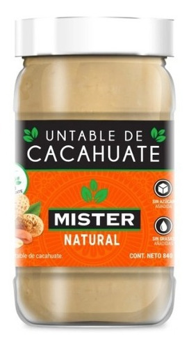 Crema De Cacahuate Untable  100% Natural 840g Sin Añadidos 