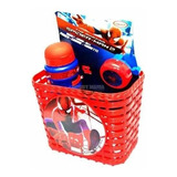 Canasto Timbre Caramañola Bicicleta Niño Spiderman Bike Kit