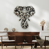 Cuadro Madera 3d - Elefante - (l - 68cm X 64cm)