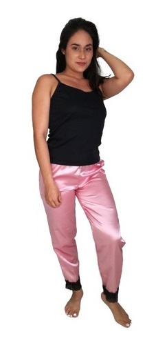 Pijama Pantalon Largo En Satin 