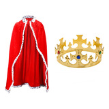Disfraz Rey Capa + Corona Dorada Cotillon Personaje King