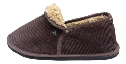 Pantufla Botita Cerrada Corderoy Pantofola Piel 39 Al 46 