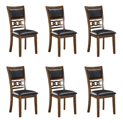 New Classic Furniture Gia Silla De Comedor Juego De Seis Marrón Diseño De La Tela De Las Sillas