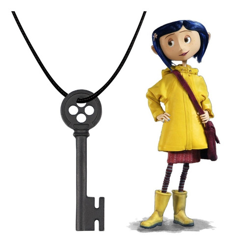 Colar C/pingente Chave Botão Coraline E O Mundo Secreto Geek