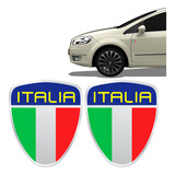 Par De Emblema Adesivo Escudo Itália Porta Fiat Punto Bravo