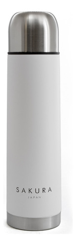 Termo Sakura Bullet Edition 1 Litro Acero Inoxidable Color Blanco