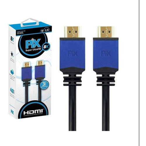 Cabo Hdmi 2.1 8k Hdr Dinâmico Games 1,5 Metros 48gpbs Pix