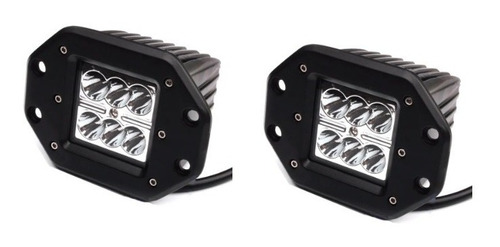 2 Faros 6 Led 18w Embutir Bumper Auto Moto Off Road 4x4 Utv