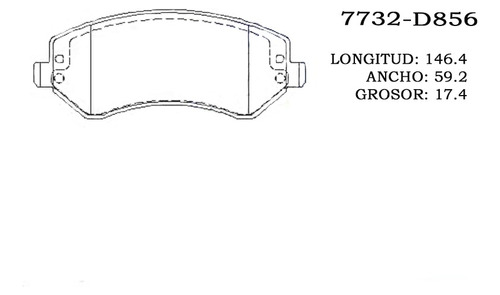 Pastilla D Freno Delantera Dodge Caravan 2001-2002-2003 7732 Foto 2