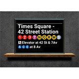 Cuadro Decorativo Subte Times Square Con Vidrio 20x30 Cm