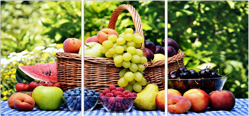 Placa Decorativa Quadro Frutas Cozinhas Gourmet Mosaico P05