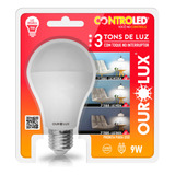 Lâmpada Inteligente Controled 3 Tons De Luz 9w Biv 6500k