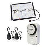 Panel Led Growtech Quantum Board Q150+timer Mecanico+poleas