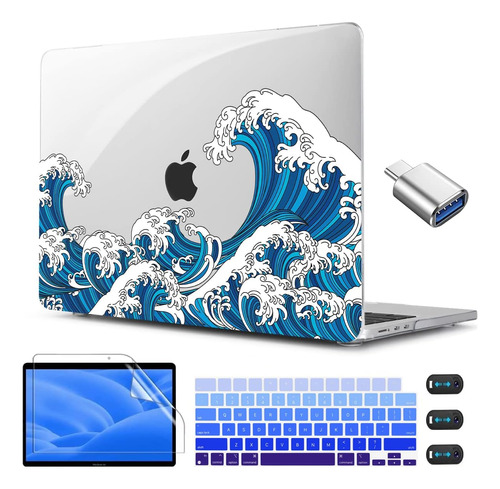 Funda Cissook Para Macbook Air 13 M2 + C/teclado Wave