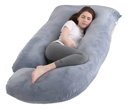 Almohada Para Embarazada En Forma De J De Cuerpo Completo.