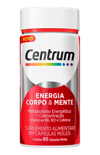 Suplemento Vitamínico Centrum Energia Corpo & Mente 60 Caps