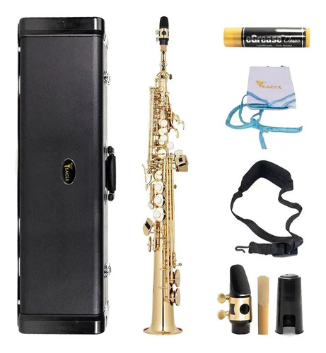 Sax Soprano Reto Eagle Sib Sp 502 L Laqueado Completo + Nfe