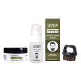 Kit Barba Cepillo + Cera + Aceite Barbería