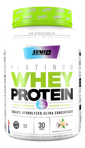 Suplemento En Polvo Star Nutrition Platinum Whey Protein Sabor Vanilla Ice Cream En Pote De 908g