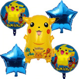 Buket De 5 Globos De Pikachu +popotes /campana