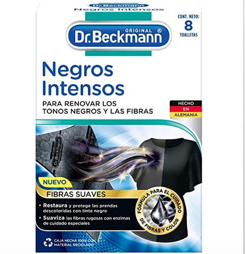 Toallas Colorantes Dr Beckmann Para Tela Negros Intensos 8pz