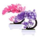 Bonsái De Escritorio Pequeño Plants Purple Home Decor, 2 Uni