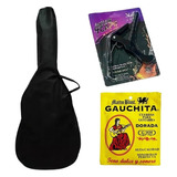 Encordado Gauchita + Capotraste + Funda De Guitarra Criolla