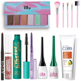 Set De Maquillaje X8 Paleta Labial Máscara Brochas Completo