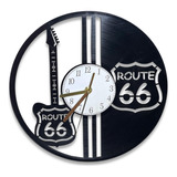 Reloj De Pared Route 66 En Disco Vinilo Vintage Corte Laser 