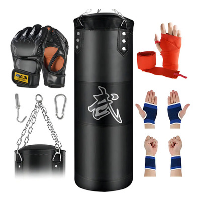 Saco De Boxeo Profesional Kit De Costal De Box Con Guantes Color Negro | Envío gratis