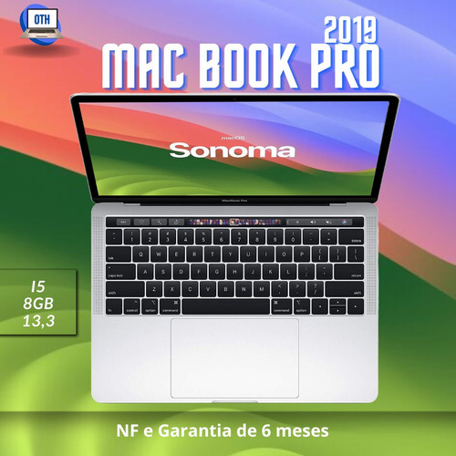 Macbook Pro, 13.3, Core I5, 8gb, Ssd-128gb, Touchbar, Prata
