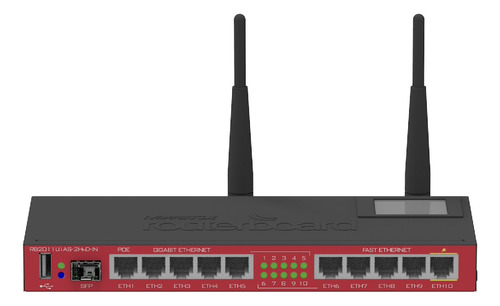 Router Wifi Mikrotik Rb2011uias-2hnd-in 5 Puertos Rj45 Gigabite + 5 Puertos Rj45 + Usb