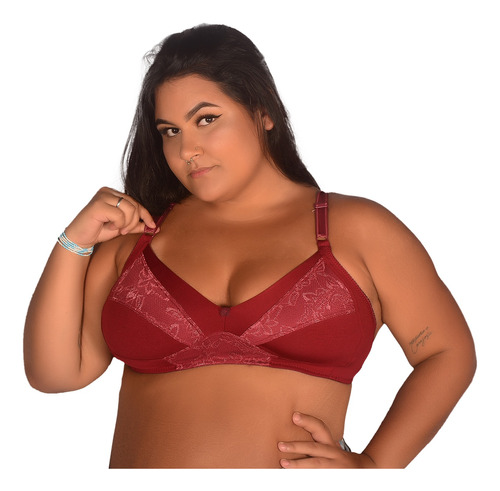 Kit Com 2 Sutiã Plus Size Alta Sustentação Soutien Reforçado