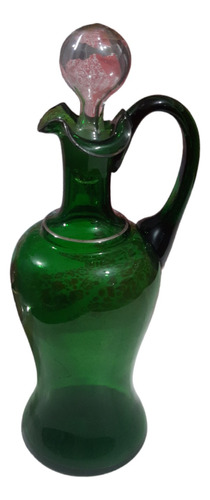 Botella Jarra Decantador De Vino, Vidrio Verde, Numero 26