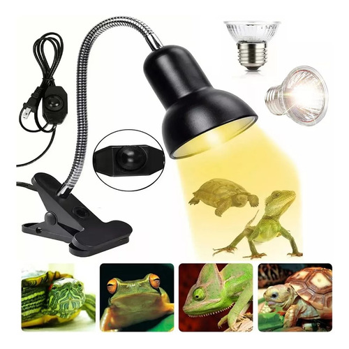 Foco Calor Lámparas Para Tortuga Reptiles Con 2 Bombillas