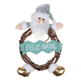 Guirlanda Porta Placa Feliz Natal Dourada Enfeite Papai Noel